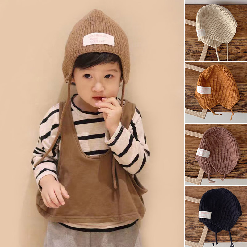 Infant Beanie Hat With Ears - Winter Warm Kids Ear Protection Hat