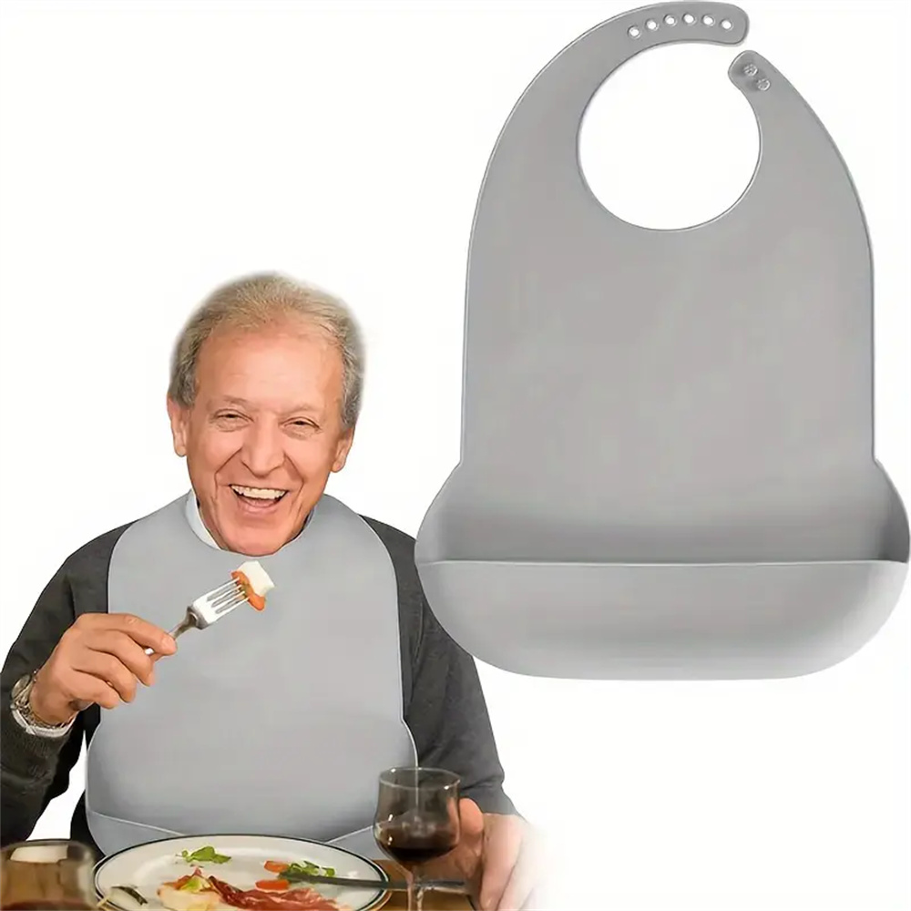 Waterproof Baby Bibs Silicone - Large Silicone Adult Bibs Waterproof Food-Grade