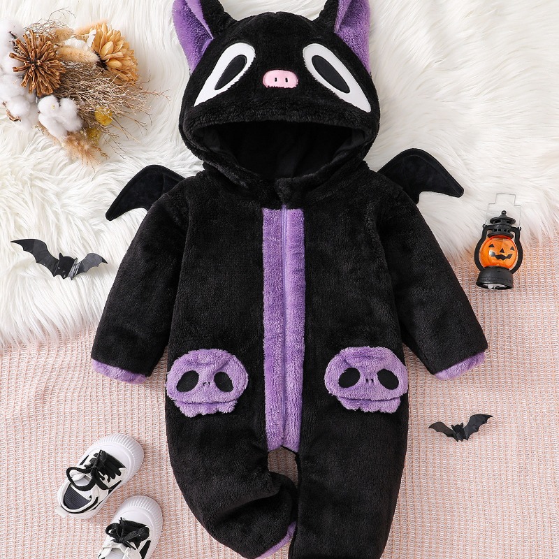 Newborn Baby Black Purple Cat  - Cotton Baby Onesies Zipper ulasan dan harga