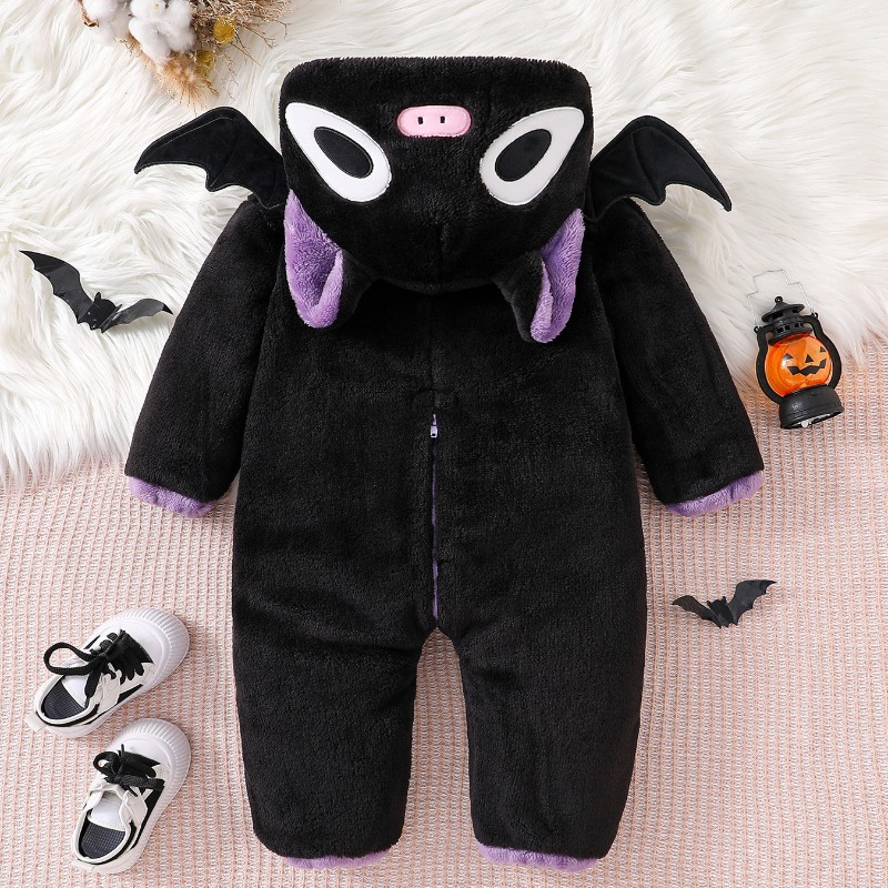Newborn Baby Black Purple Cat  - Cotton Baby Onesies Zipper ulasan dan harga