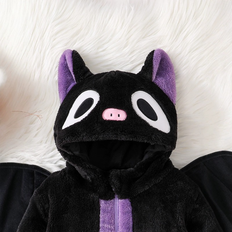 Newborn Baby Black Purple Cat  - Cotton Baby Onesies Zipper ulasan dan harga