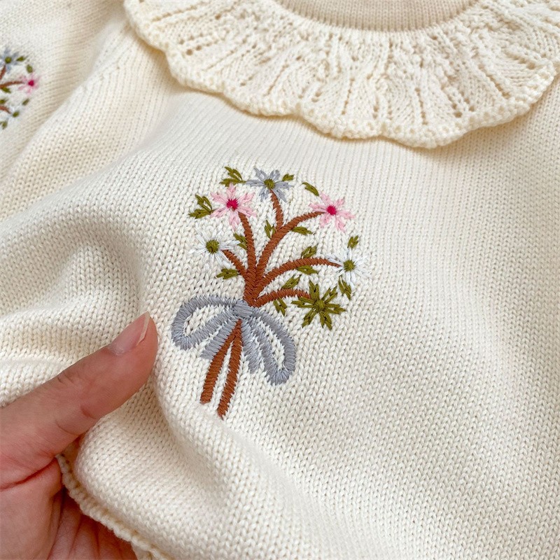 Spring Autumn Newborn Knitting - Newborn Baby Girl Romper Floral ulasan dan harga