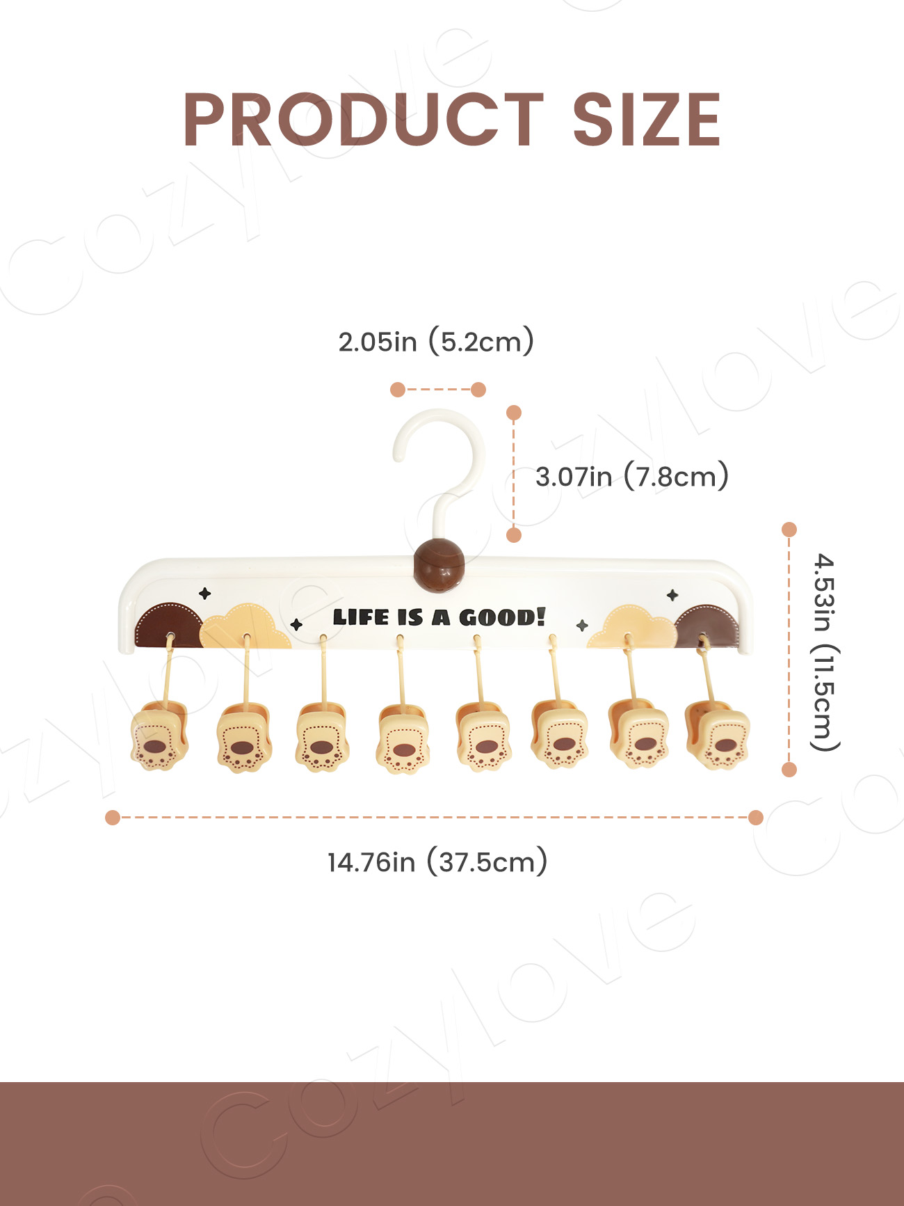 Cute 8 Clip Sock Hanger with 3 - Baby Clothes ulasan dan harga