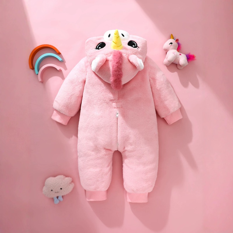 Newborn Baby Pink Unicorn Romp - Cotton Baby Onesies Zipper ulasan dan harga