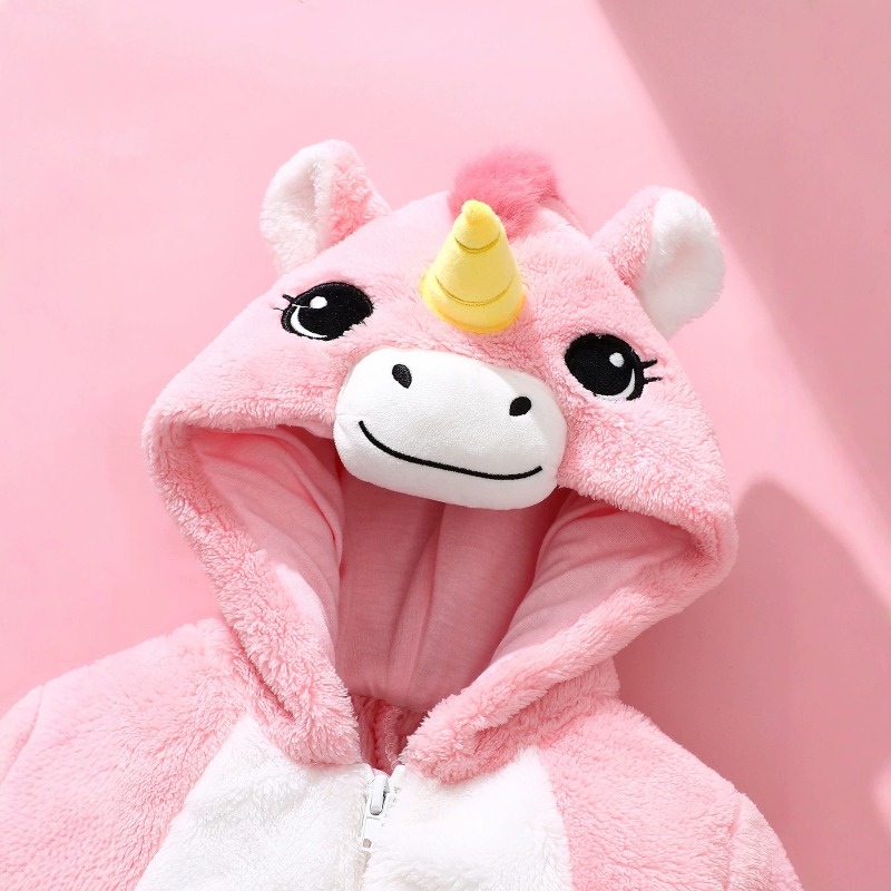Newborn Baby Pink Unicorn Romp - Cotton Baby Onesies Zipper ulasan dan harga