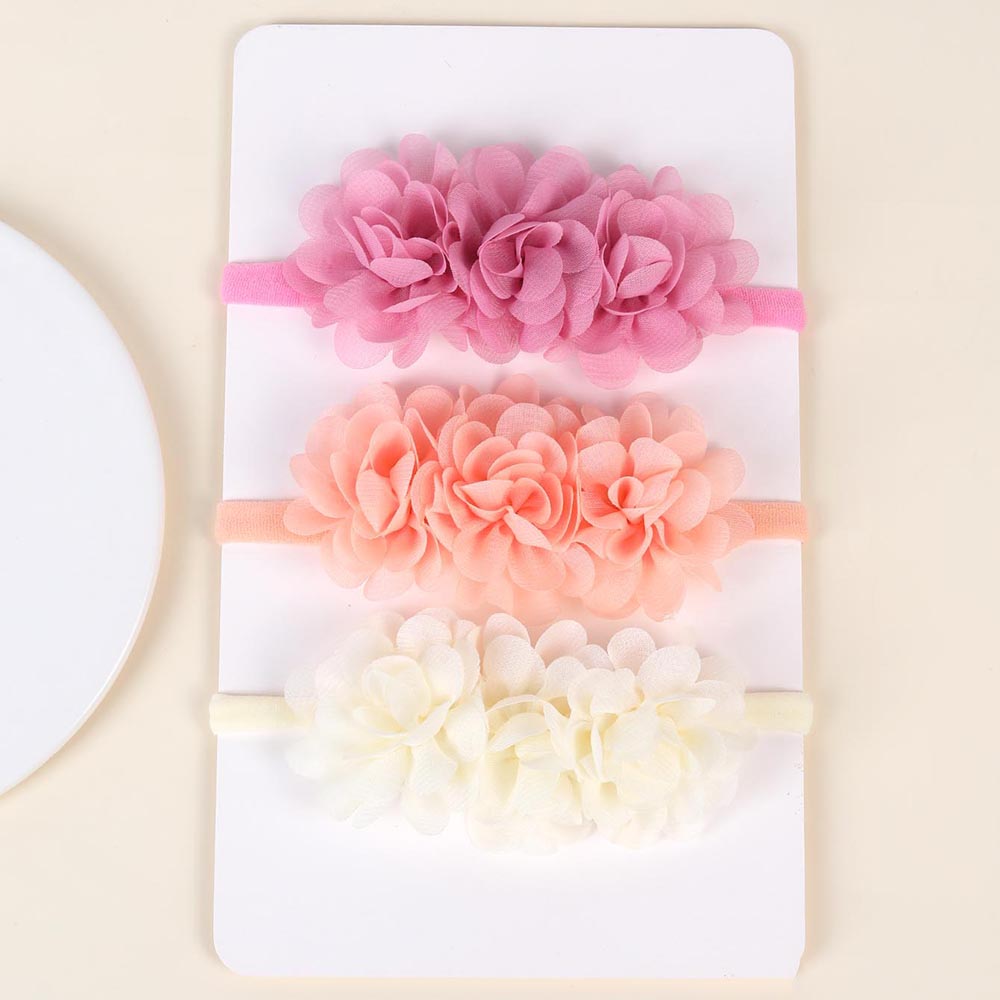 3Pcs Chiffon Flower Headbands  - Baby Gear ulasan dan harga