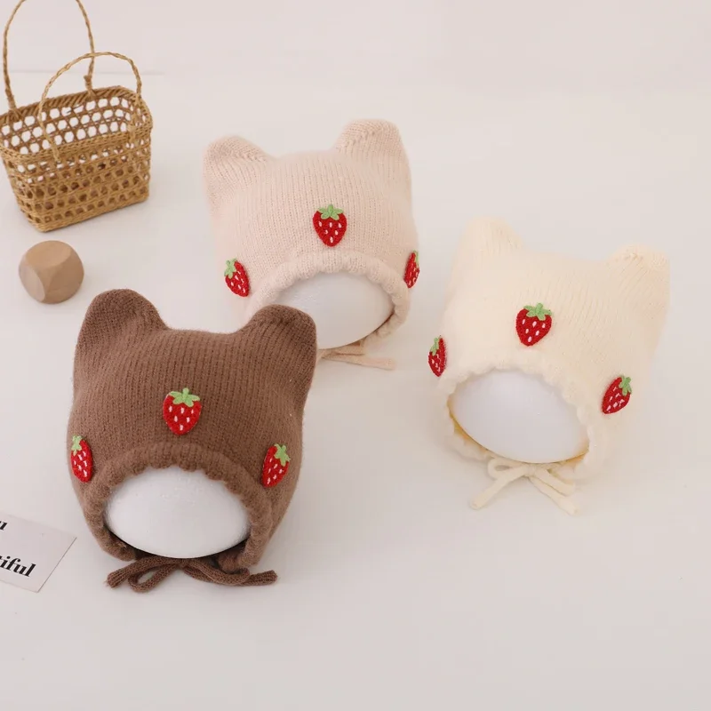 New Autumn Winter Baby Girl Ha - Infant Beanie Hat With Ears ulasan dan harga