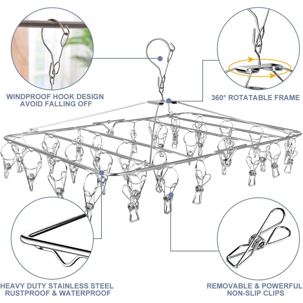 Stainless Steel 52-Clip Laundr - Baby Clothes ulasan dan harga