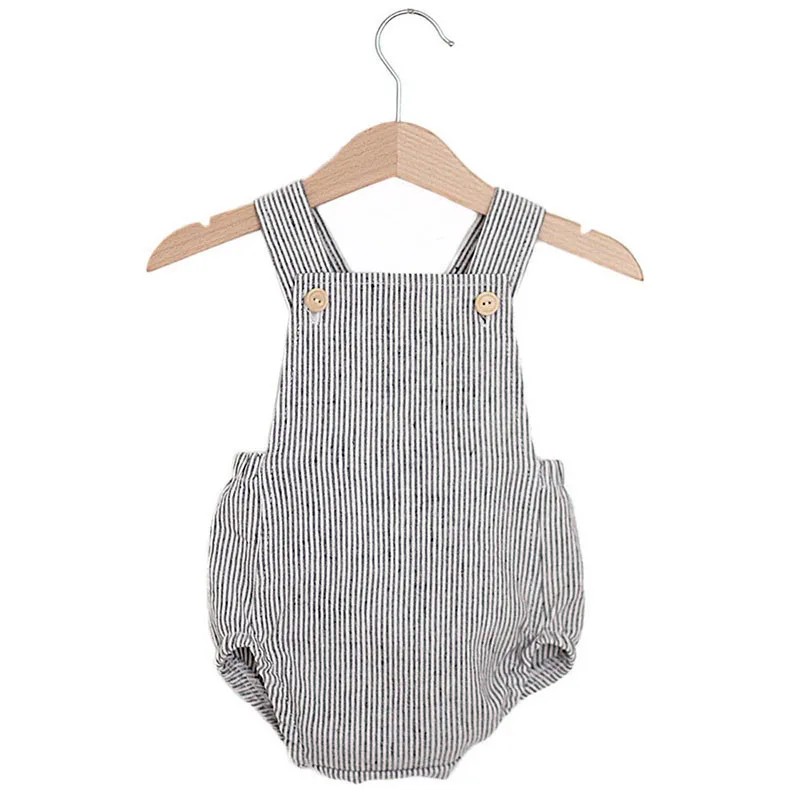 Newborn Baby Boy Girl Romper F - Baby Summer Linen Sleeveless Jumpsuit ulasan dan harga